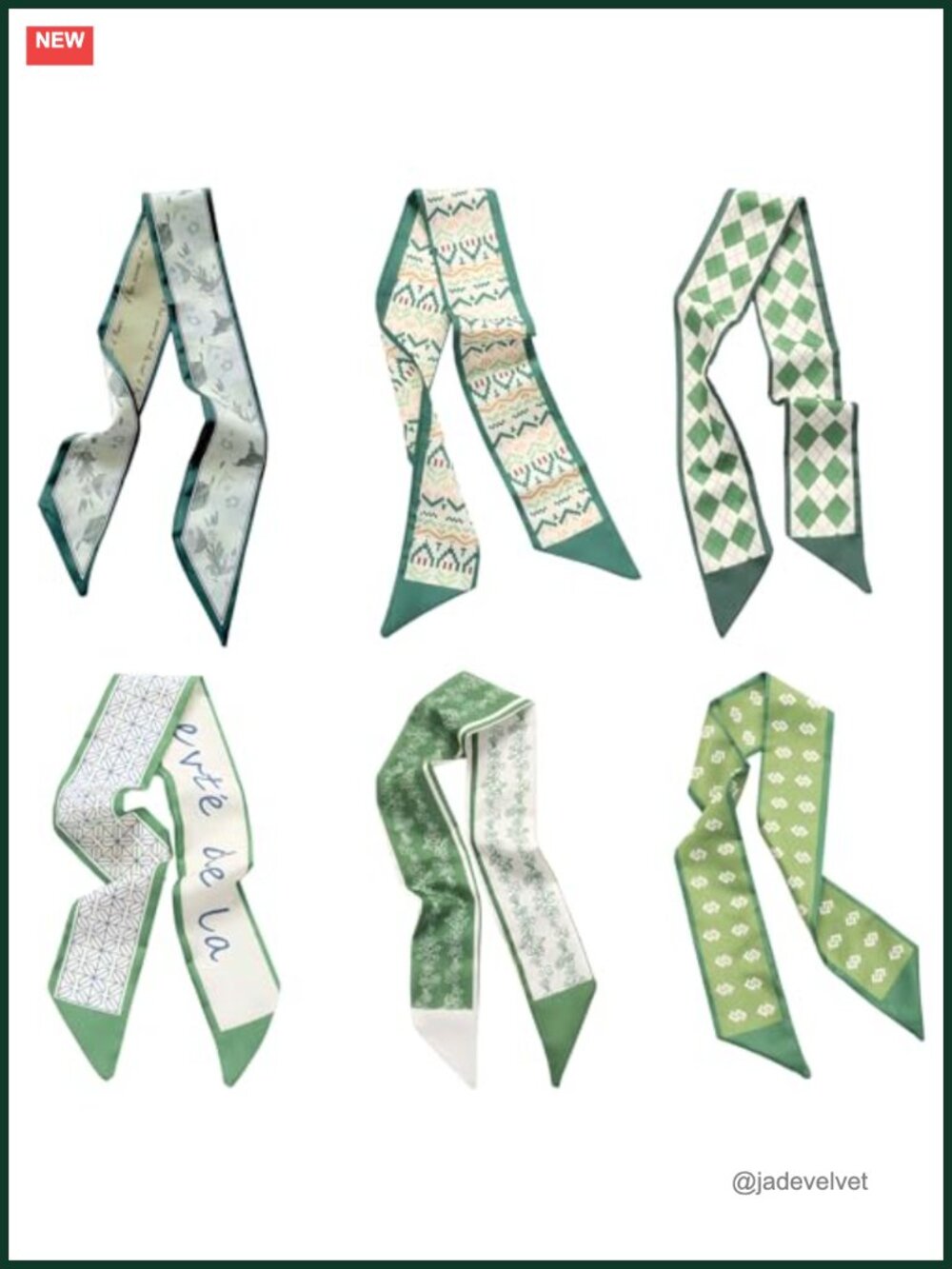 Multifunctional Satin Polyester Scarves for Women, 6 Pack, Hair & Bag